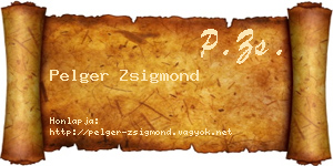 Pelger Zsigmond névjegykártya